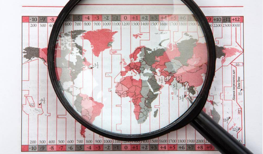 mapa stref czasowych